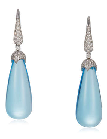 Della Valle, Michele. MICHELE DELLA VALLE BLUE ZIRCON AND DIAMOND EARRINGS - фото 1