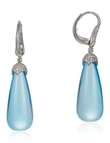 Della Valle, Michele. MICHELE DELLA VALLE BLUE ZIRCON AND DIAMOND EARRINGS - фото 3