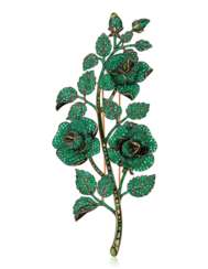 MICHELE DELLA VALLE EMERALD AND TOURMALINE BROOCH