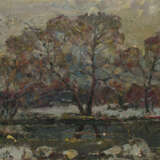 Peinture «Dégeler dans la forêt», Carton, Peinture à l'huile, Impressionnisme, Peinture de paysage, Russie, 1983 - photo 1