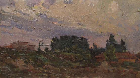 Peinture «Parcelle du soir», Carton, Peinture à l'huile, Impressionnisme, Peinture de paysage, Russie, 1977 - photo 1