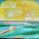 Design Painting “Sea. Sunrise. Ships. Sea.”, Canvas on the subframe, Oil paint, Impressionist, Marine, Ukraine, 2021 - photo 1