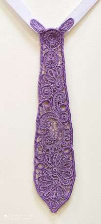 Аксессуар “Tie Color lilac”, Irish lace, Кружево по старинным технологиям, Modern, 2020год - photo 1