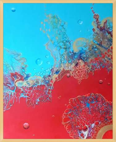 Design Painting “Blue and red”, Canvas on the subframe, Acrylic paint, Abstractionism, Germany, 2021 - photo 1