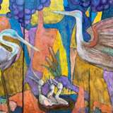 Painting “Herons. Birds of Poseidon_encaustic on wood panel”, Resin, Encaustic, Expressionist, Animalistic, Russia, 2020 - photo 1