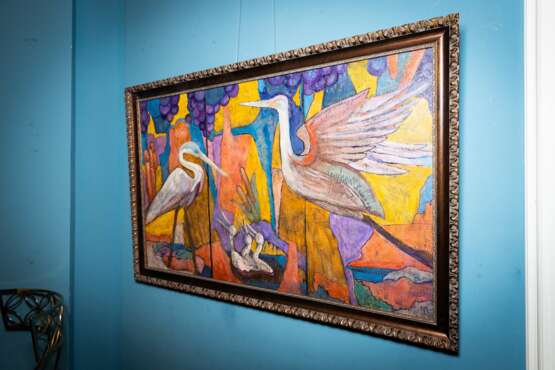 Painting “Herons. Birds of Poseidon_encaustic on wood panel”, Resin, Encaustic, Expressionist, Animalistic, Russia, 2020 - photo 2