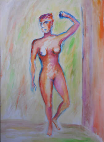 Painting “portrait of a nude”, Whatman paper, Watercolor, Impressionist, Genre Nude, 2021 - photo 1