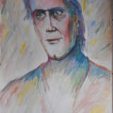 длинноволосый мужчина Whatman paper Watercolor Impressionism Genre art 2021 - photo 1