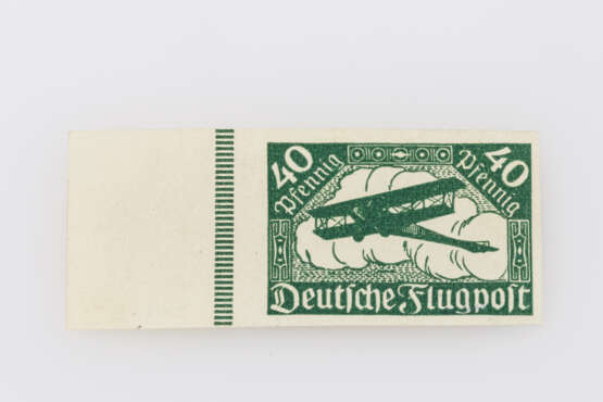 Deutsches Reich - Flugpostmarken 1919, 40 Pf schwarzopalgrün, Mi.-Nr. 112a U, - Foto 1