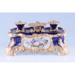 INKWELL NEO-ROCOCO. FRANCE, PRIVATE PORCELAIN MANUFACTORY. 