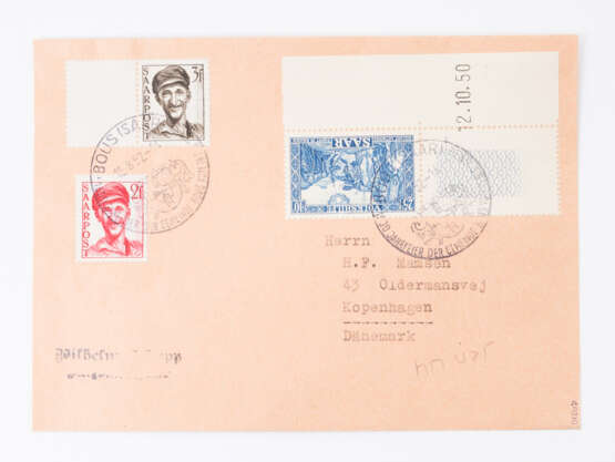Saarland - 1950-ca.1956, Herrlicher Bestand von Briefen, meist FDC, - фото 3