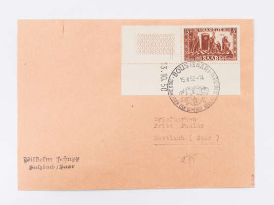 Saarland - 1950-ca.1956, Herrlicher Bestand von Briefen, meist FDC, - Foto 4