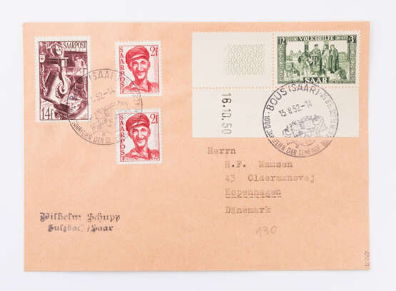 Saarland - 1950-ca.1956, Herrlicher Bestand von Briefen, meist FDC, - photo 5