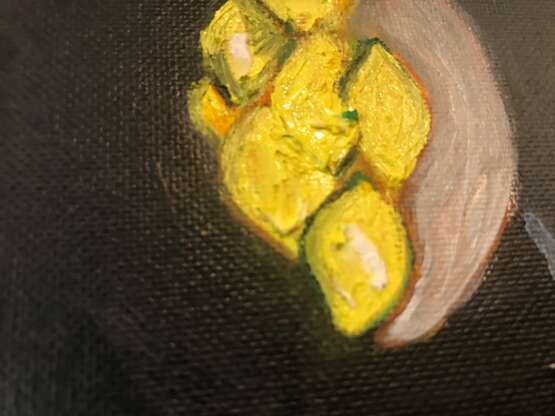 Painting “Girl and lemons”, Canvas on the subframe, Expressionist, Portrait, Russia, 2021 - photo 2