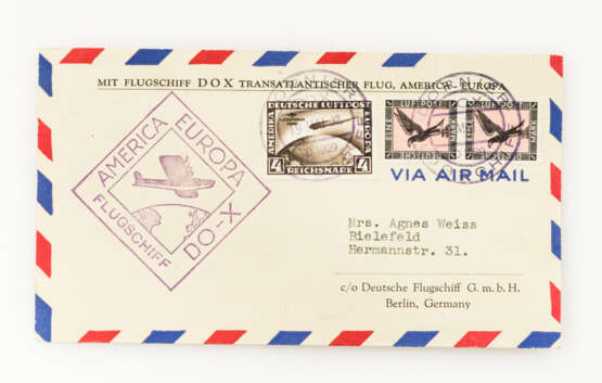 Deutsches Reich - DO-X Luftpost 19.5.1932: Deutsche Bordpostaufgaben zum Rückflug New York - Europa, - Foto 1