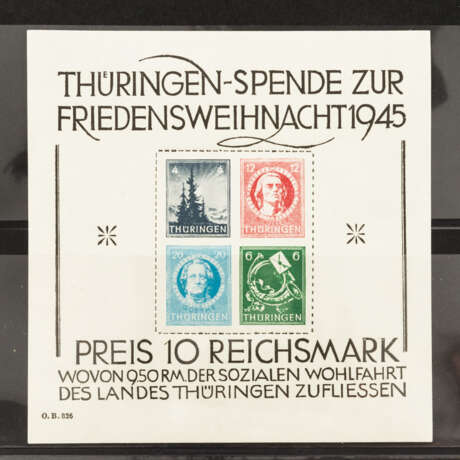 SBZ Thüringen - 1945, Blockausgabe Weihnachten, - Foto 1