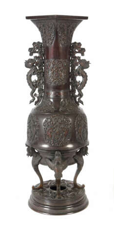 Vase mit Drachenhandhaben w. China - Foto 1