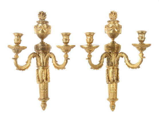Paar Louis XVI bronze doré Leuchterappliken Paris - Foto 1