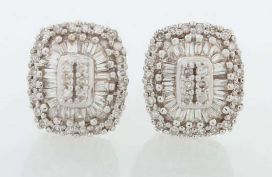 Paar Diamantohrstecker 20. Jahrhundert - Foto 1