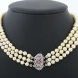 Dreireihige Perlenkette 20. Jahrhundert - Foto 1