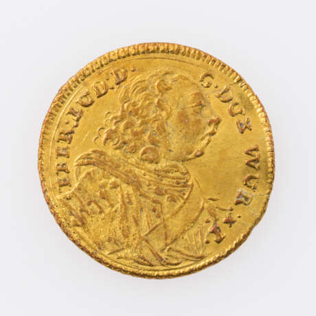 Württemberg / Gold - Viertelkarolin 1733, Eberhard Ludwig (1693-1733), Avers: Brustbild n.r., - photo 1