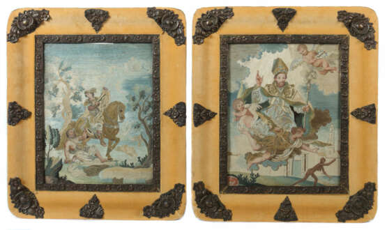 Zwei Collagebilder mit Heiligen 19./20. Jahrhundert - Foto 1