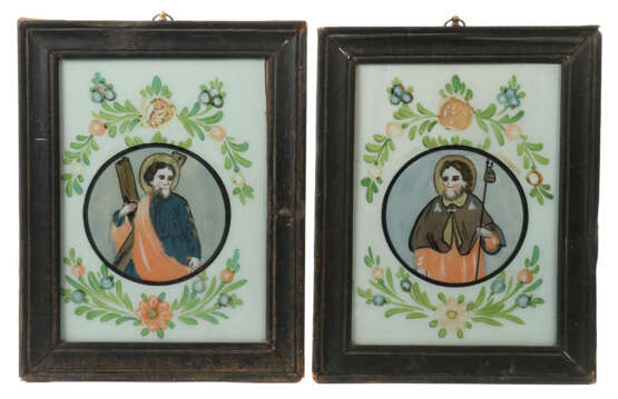 Paar Hinterglasbilder 18./19. Jahrhundert - Foto 1