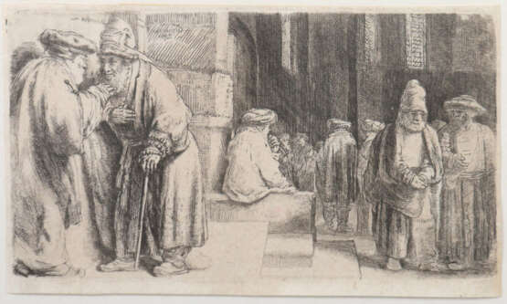 Rembrandt van Rijn (nach) Leiden 1606 - 1669 Amsterdam . ''Juden in der Synagoge'' - Foto 1