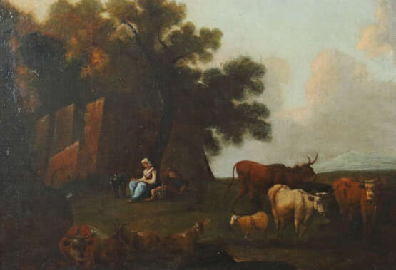 Maler des 18. Jahrhundert ''Hirten bei der Rast'' - Foto 1