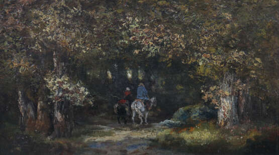 Maler des 19. Jahrhundert ''Reiter im Wald'' - photo 1