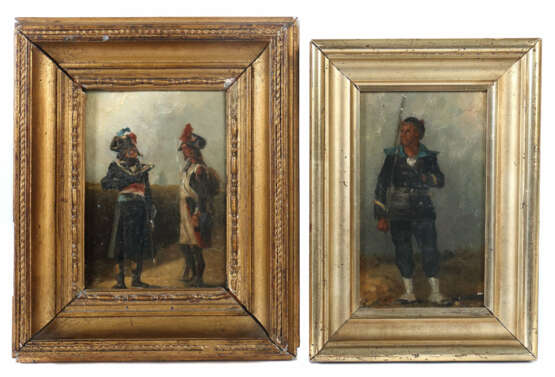 Maler des 19. Jahrhundert 2x ''Soldatenbildnis'' - photo 1