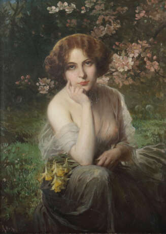 Portraitmaler des 19. Jahrhundert ''Jugendstil-Schönheit'' - photo 1