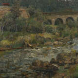Landschaftsmaler des 19./20. Jahrhundert ''Flusslauf mit Steinbrücke'' - Foto 1