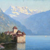 Landschaftsmaler des 19./20. Jahrhundert ''Schloss Chillon und Villeneuve'' - фото 1