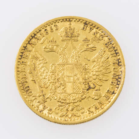 Österreich-Ungarn / Gold - 1 Dukat 1863 / A, Franz Joseph, sehr schön., - фото 2