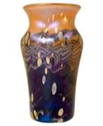 Farbiges Glas. Vase Loetz Widow Klostermuehle Bohemia Art Nouveau New Red Cytisus, circa 1902