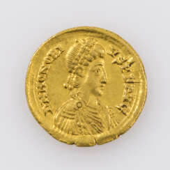 Spätantike / Gold - Solidus 408-423 n. Chr. / Ravenna, Honorius, Avers: Büste des Honorius n.r.,