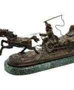 Jewgeni Alexandrowitsch Lansere. Large Russian Bronze Sleigh Ride Group after Evgeny Alexandrovich Lansere