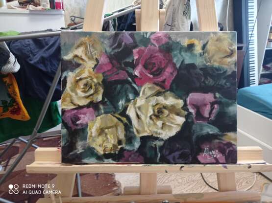 Painting “Study of a rose”, Canvas, Acrylic on canvas, Modern, Still life, Russia, 2021 - photo 4