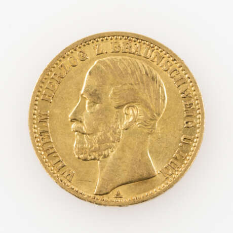 Braunschweig / GOLD - 20 Mark 1875 A, Wilhelm, - фото 1
