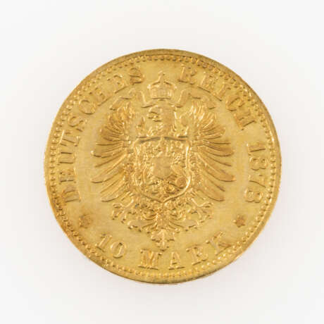 Mecklenburg-Schwerin / GOLD - 10 Mark 1878 A, Friedrich Franz II., - фото 2