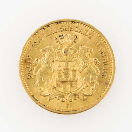 Hamburg / GOLD - 5 Mark 1877 J, - Foto 1