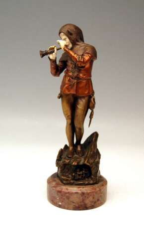 French Bronze Vintage Pied Piper of Hamelin by Eugène Barillot circa 1890 French Bronze Eugene Barillot (1841-1900) 1890 - Foto 4