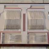 Silver 234-Pieces Cutlery Set 12 Persons Oriol Barcelona Art Nouveau Casket 1900 “RESERVIERT Silver 234-Pieces Cutlery Set”, 'ORIOL' (= jewellery in Barcelona / Spain), Silver, Art Nouveau (1880-1910), Spain, 1925 - photo 6