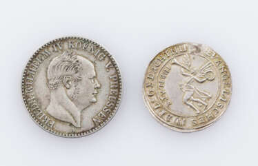 Hohenzollern-Hechingen - 1 / 2 Gulden 1852, Friedrich Wilhelm IV., (1849-1861), sehr schön., Jaeger 22.