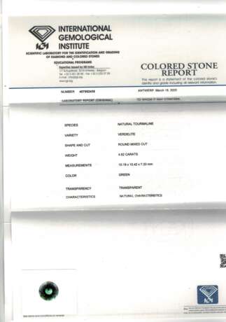 1 loser Turmalin (Verdelit) von 4,62 ct, - фото 3