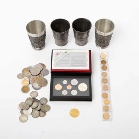 Lot mit GOLD ca. 96,4 g, Silber und anderen Münzen, - Foto 1