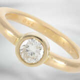 Ring: eleganter handgefertigter Solitär/Brillantring ca. 0,47ct, 18K Gelbgold, Goldschmiedehandarbeit - фото 1