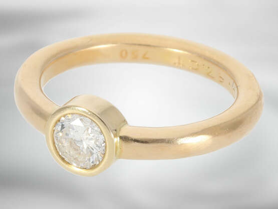 Ring: eleganter handgefertigter Solitär/Brillantring ca. 0,47ct, 18K Gelbgold, Goldschmiedehandarbeit - photo 2