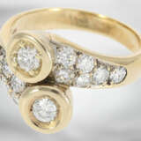 Ring: dekorativer vintage Brillantring mit insgesamt ca. 1,23ct Brillanten, 14K Gold - Foto 3